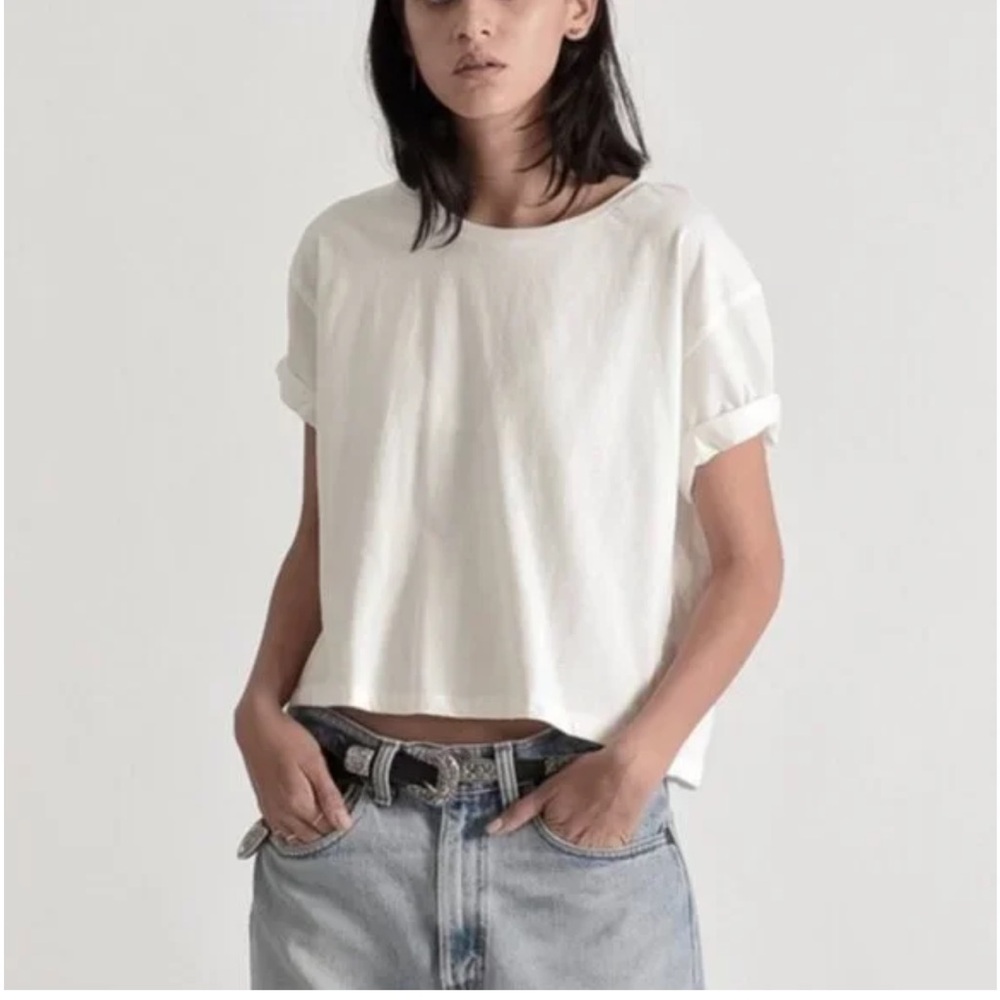 ONE TEASPOON Graphic Fools Eat Cool Santa Monica Tee Cropped Shirt XXS NWT c1